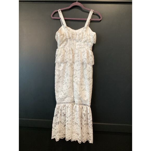 Revolve Likely Leigh White Lace Sleeveless strappy eyelet Midi Dress Size 2 NWT - Picture 3 of 10